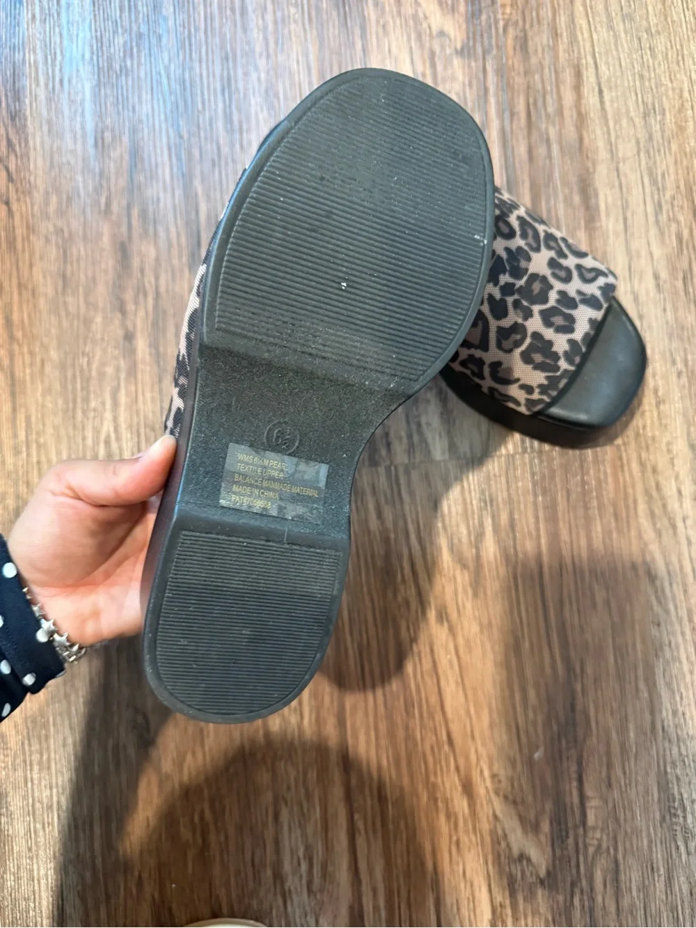 Report Leopard-Print Platform Slide Sandals — Black and Brown